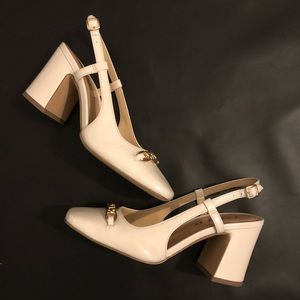 Coach Horsebit Leather Slingback Pumps